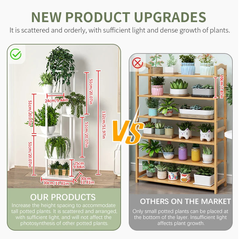 Wooden Plant Stand – 5/6/8 Layer Flower Pot Display Shelf