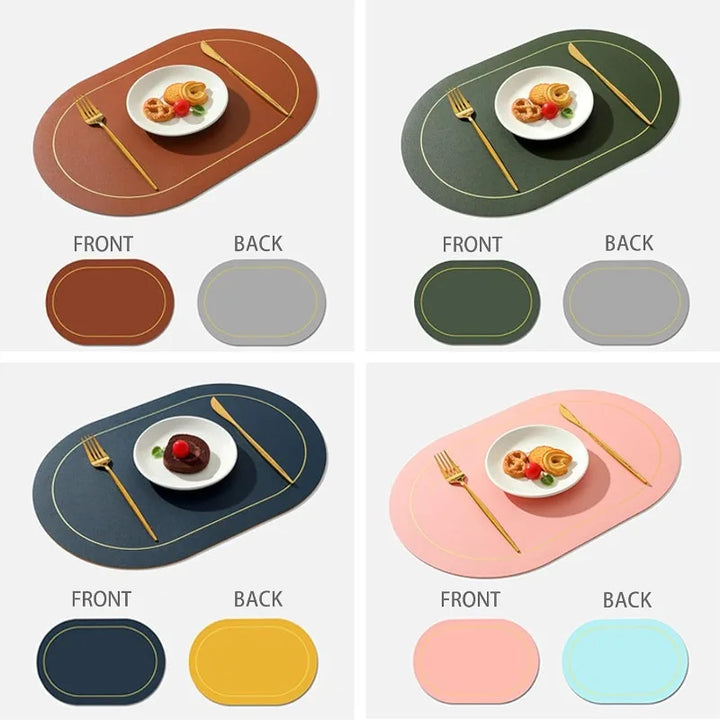 Washable Leather Placemats – Heat-Resistant, Waterproof, Non-Slip