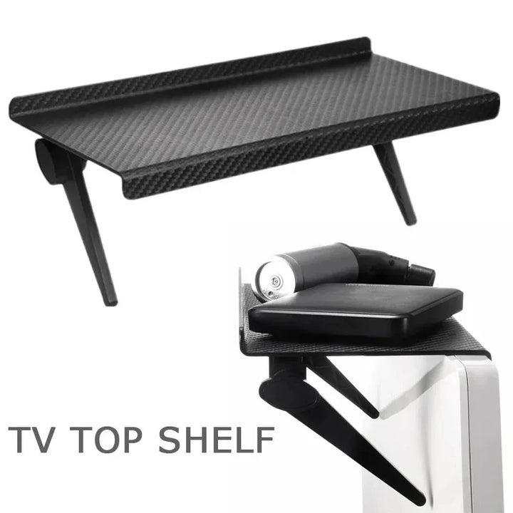 Screen Top Storage Rack – No-Drill Shelf for TV, Monitor, Router