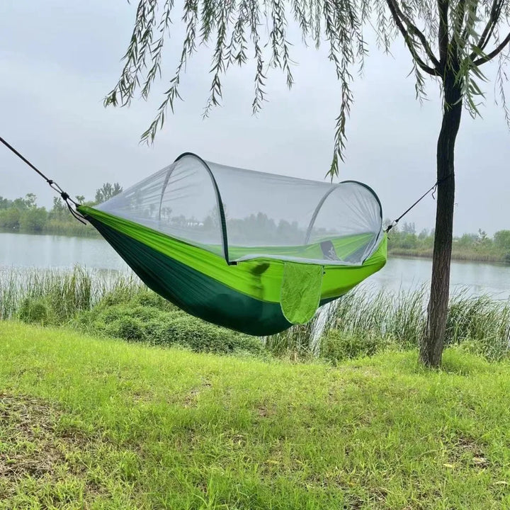 Outdoor Camping Hammock with Mosquito Net – Lightweight Parachute Fabric