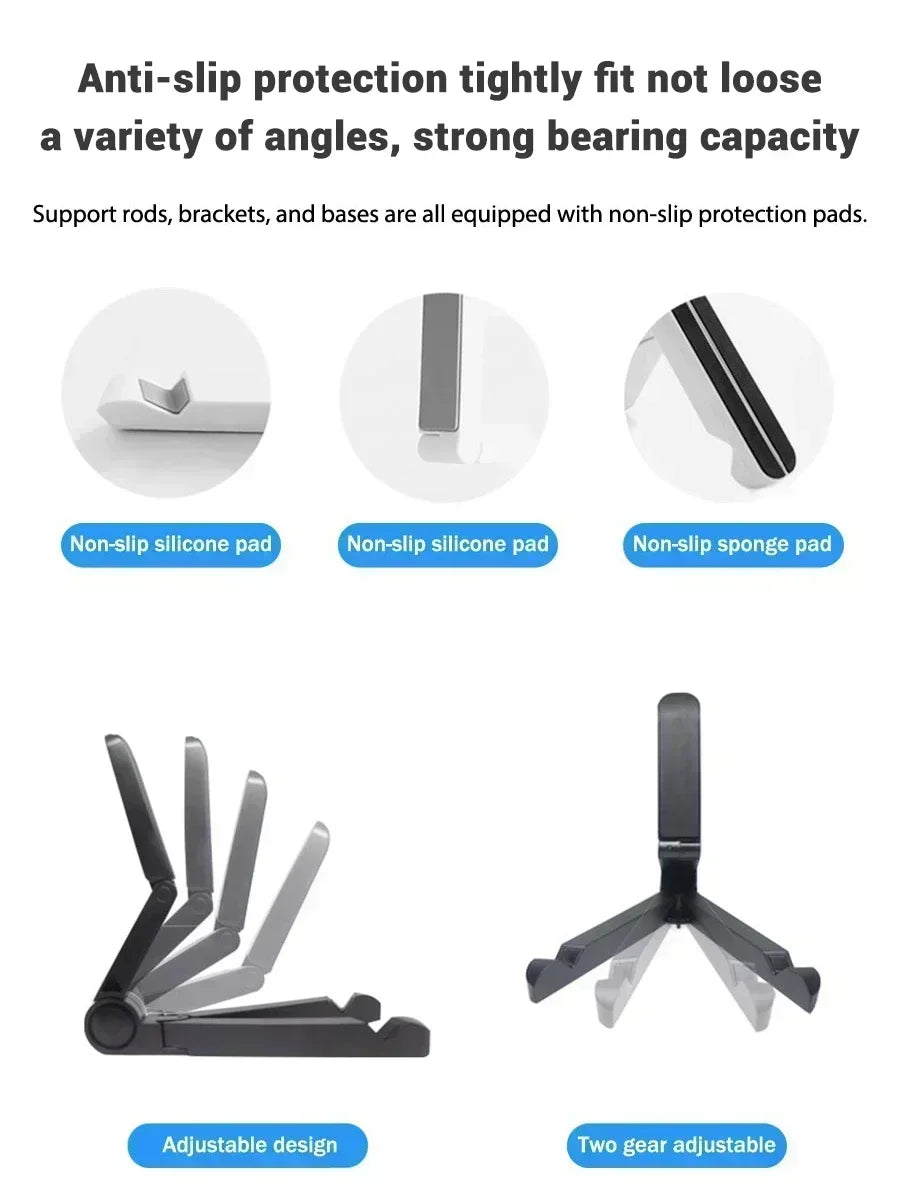 Foldable Tablet Stand Holder – Adjustable Angle, Universal for iPad & Phones