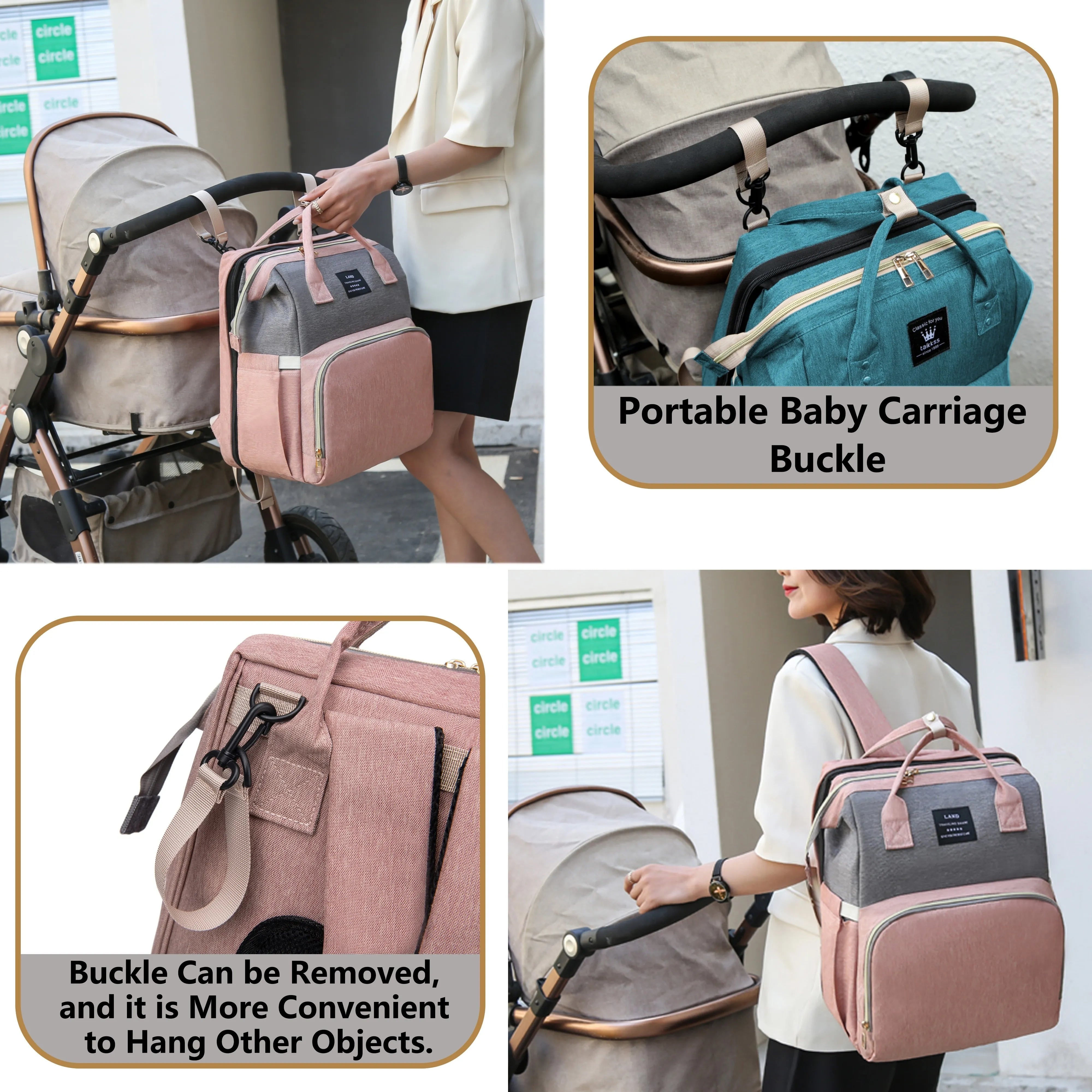 Mommy Backpack with Foldable Crib