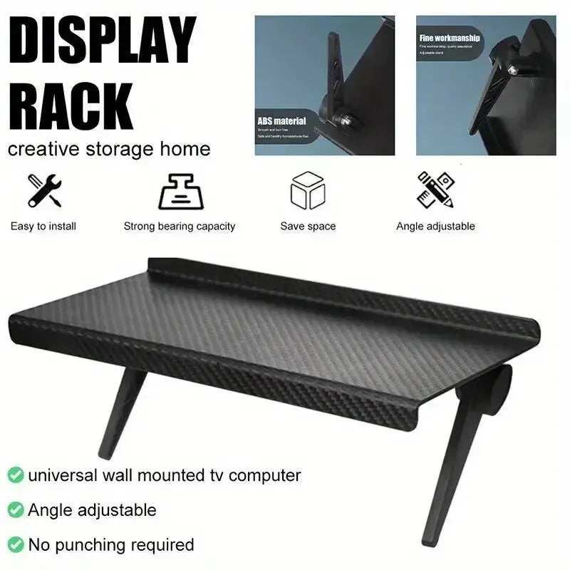 Screen Top Storage Rack – No-Drill Shelf for TV, Monitor, Router