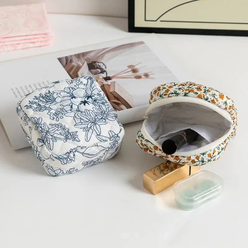 Heart Print Sanitary Napkin Pouch