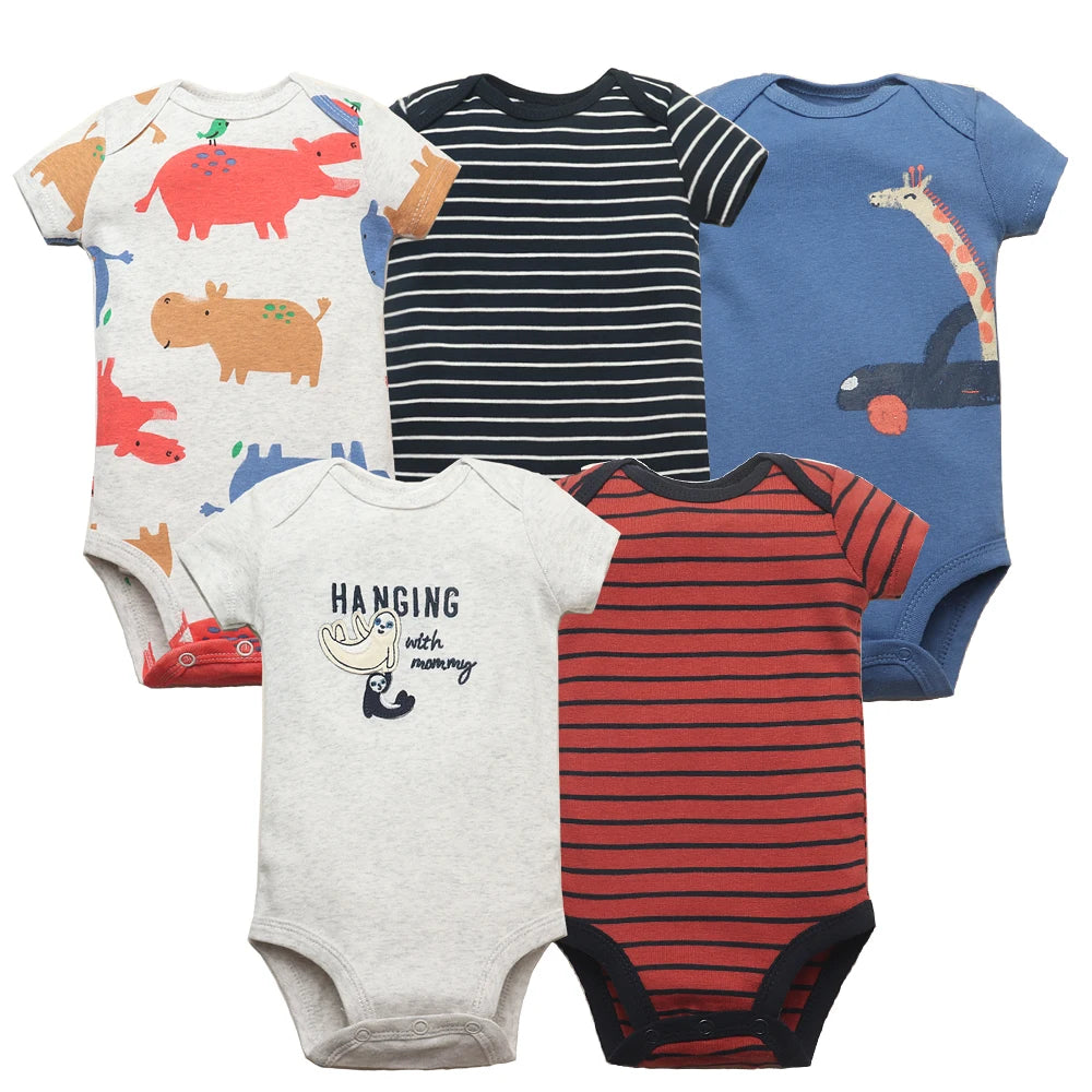 5PCS Baby Cotton Bodysuits