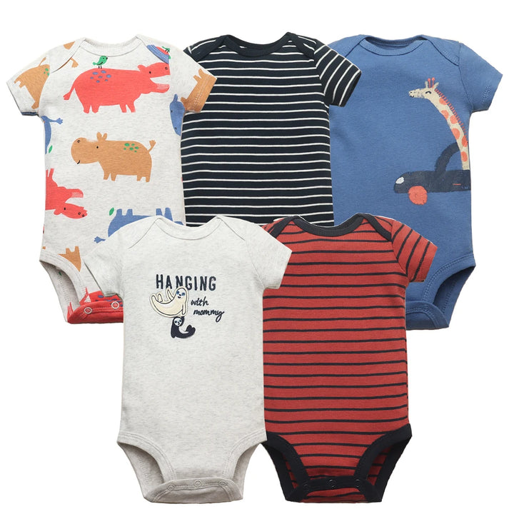 5PCS Baby Cotton Bodysuits