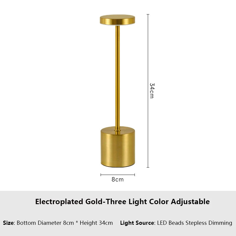 USB Rechargeable LED Table Lamp – 3-Color Touch Control