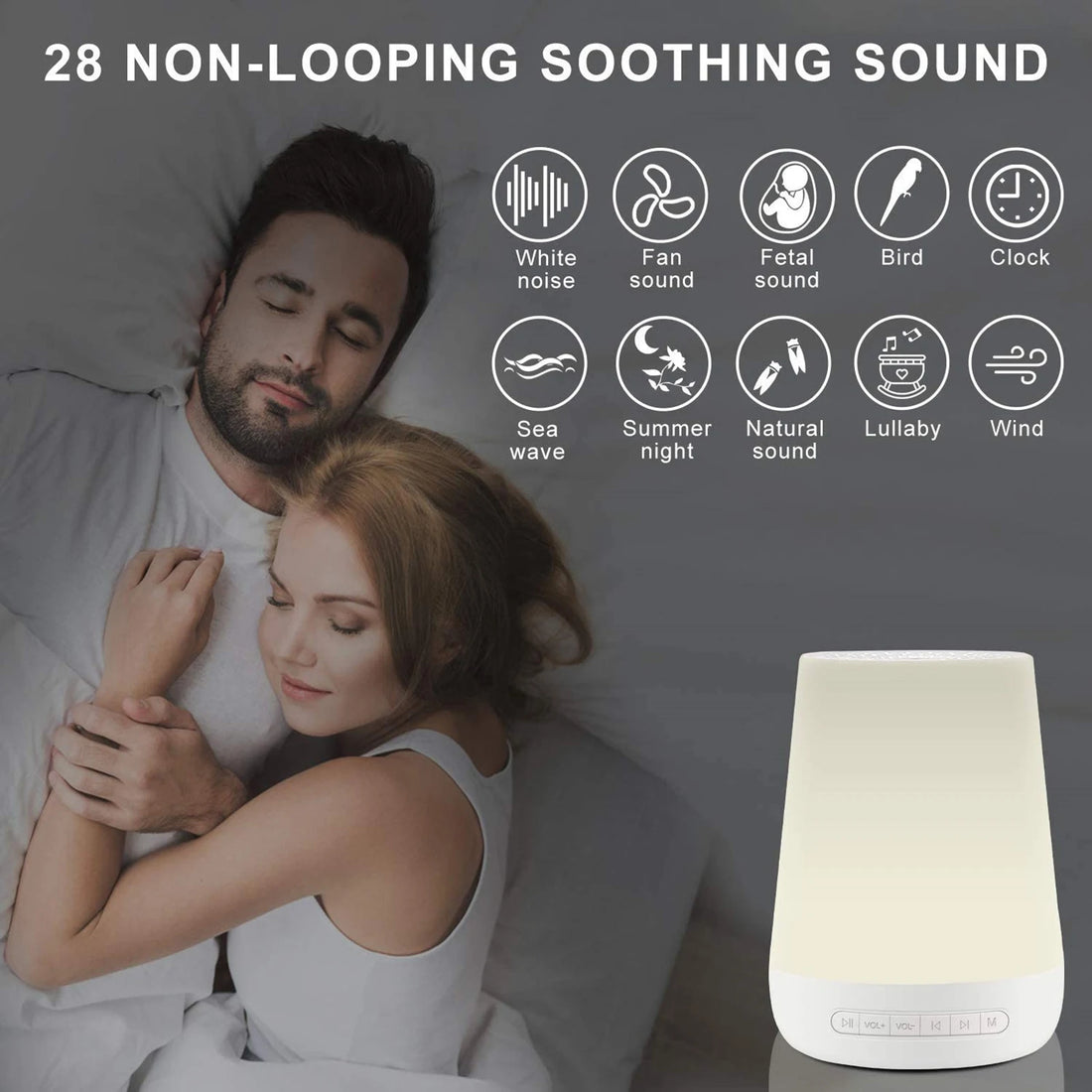 White Noise Machine with Night Light & 28 Soothing Sounds