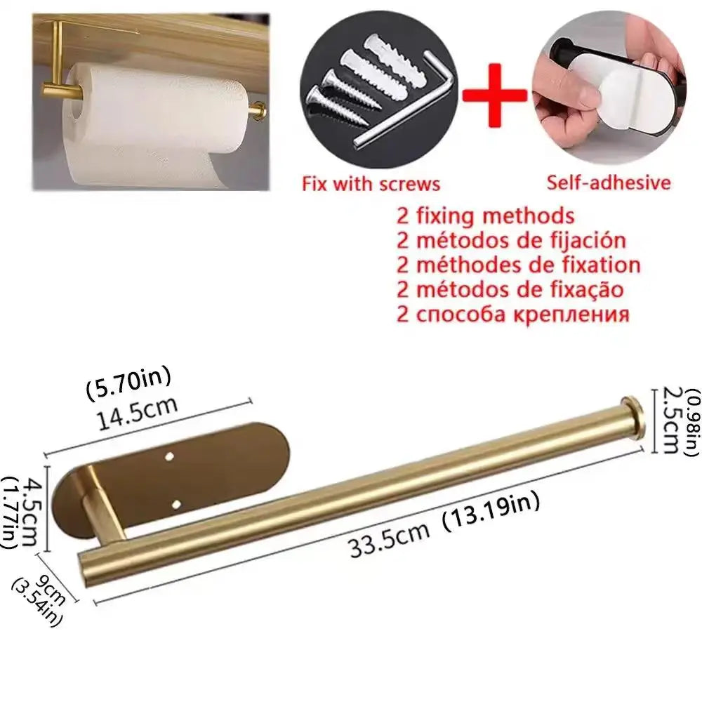 Adhesive Paper Towel Holder – Kitchen & Bathroom Tissue Dispenser