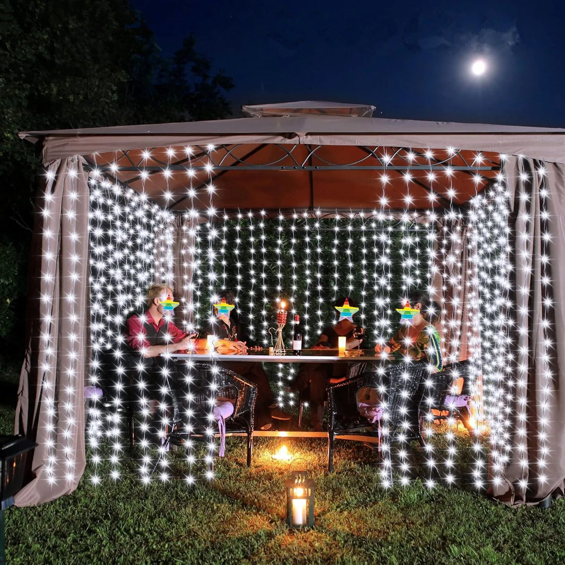 Solar Curtain String Lights