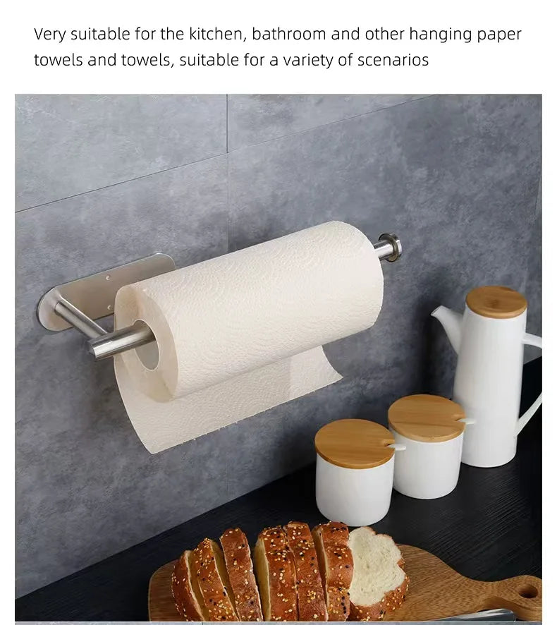 Adhesive Paper Towel Holder – Kitchen & Bathroom Tissue Dispenser