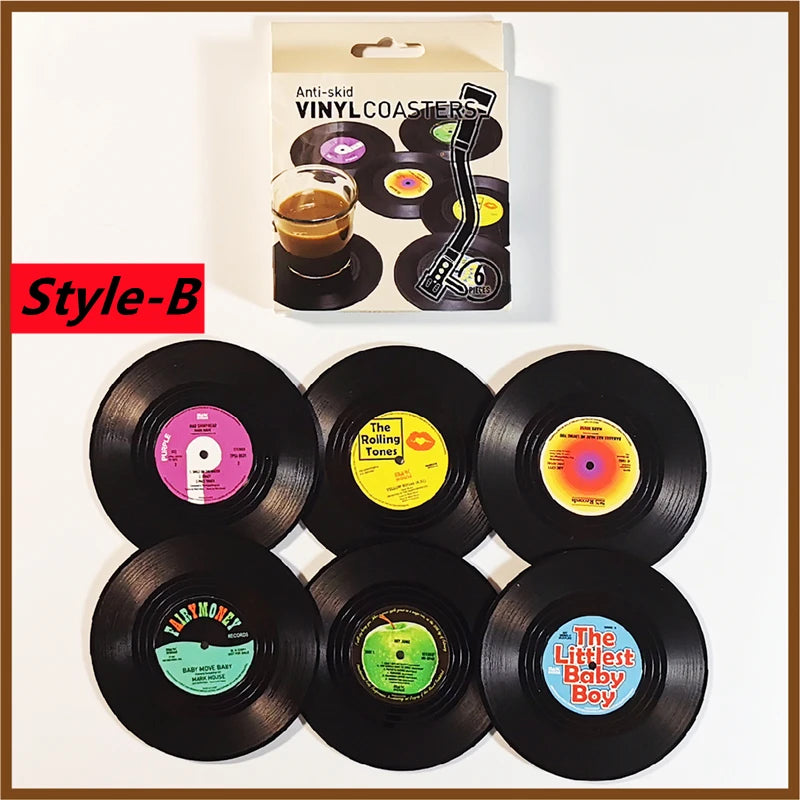 Retro Vinyl Record Coasters