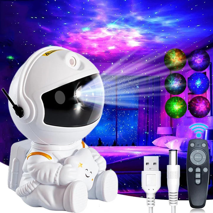 Galaxy Star Astronaut Projector – LED Starry Sky Night Lamp