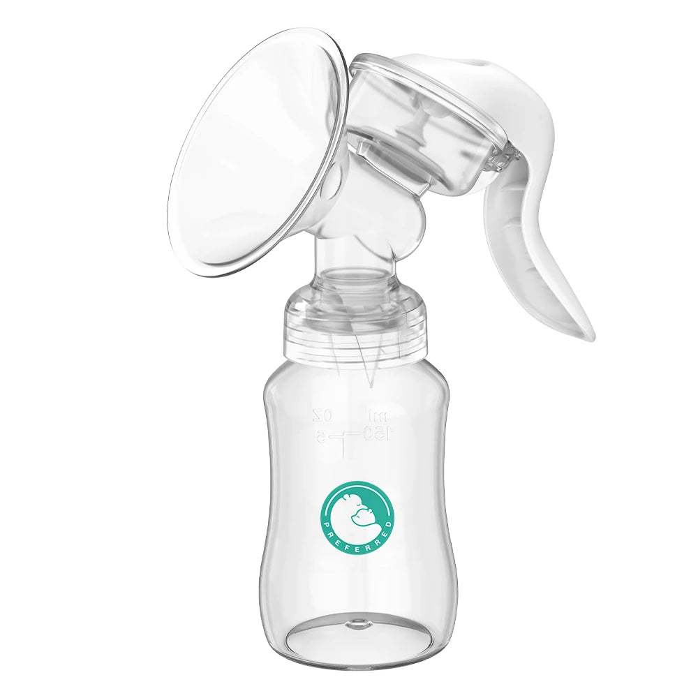Manual Breast Pump with Baby Nipple & Milk Bottle – BPA Free