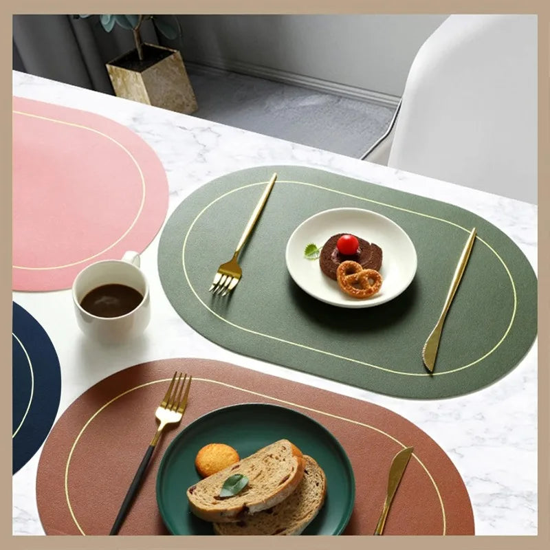 Washable Leather Placemats – Heat-Resistant, Waterproof, Non-Slip