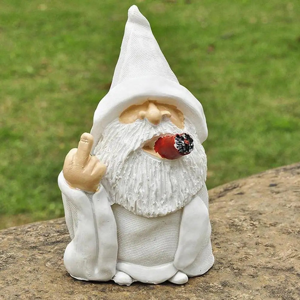 Smoking White Beard Resin Gnome