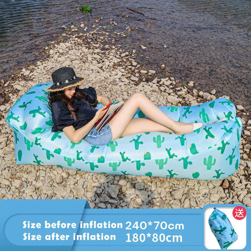 Inflatable Air Sofa Bed – Portable Outdoor Lazy Lounger 240x70cm