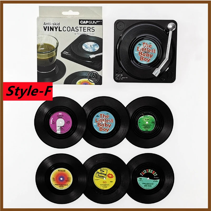 Retro Vinyl Record Coasters