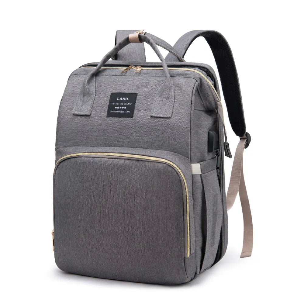 Mommy Backpack with Foldable Crib